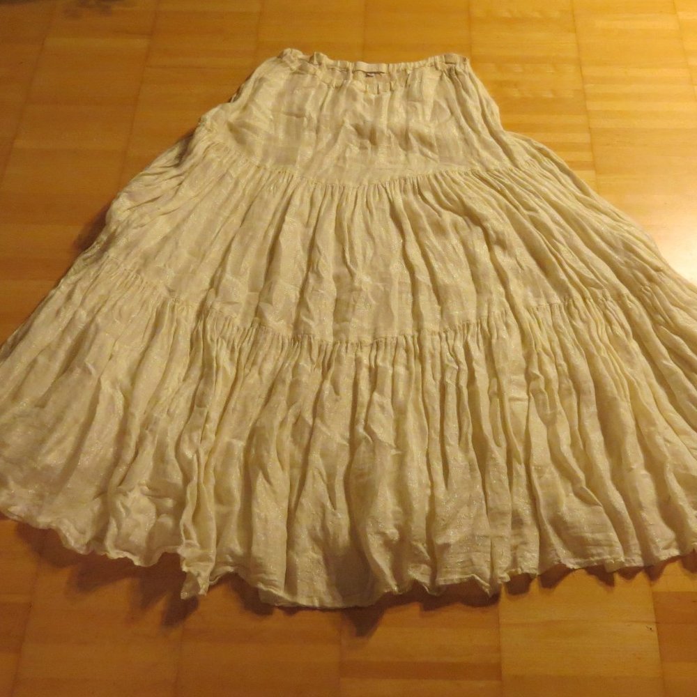 CP SHADES maxi skirt cream metallic S